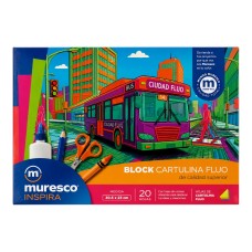 BLOCK CARTULINA 30.5x23 FLUO 20 hj MURESCO